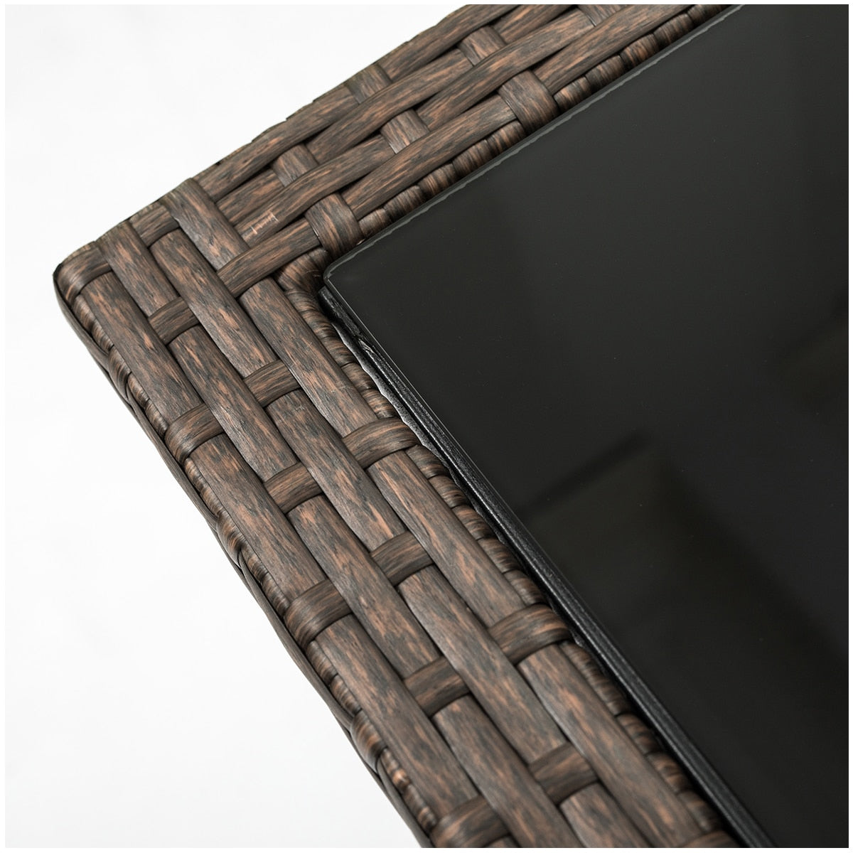 44" Outdoor Fire Pit Table, Rectangle 50,000 BTU With 8mm Tempered Glass