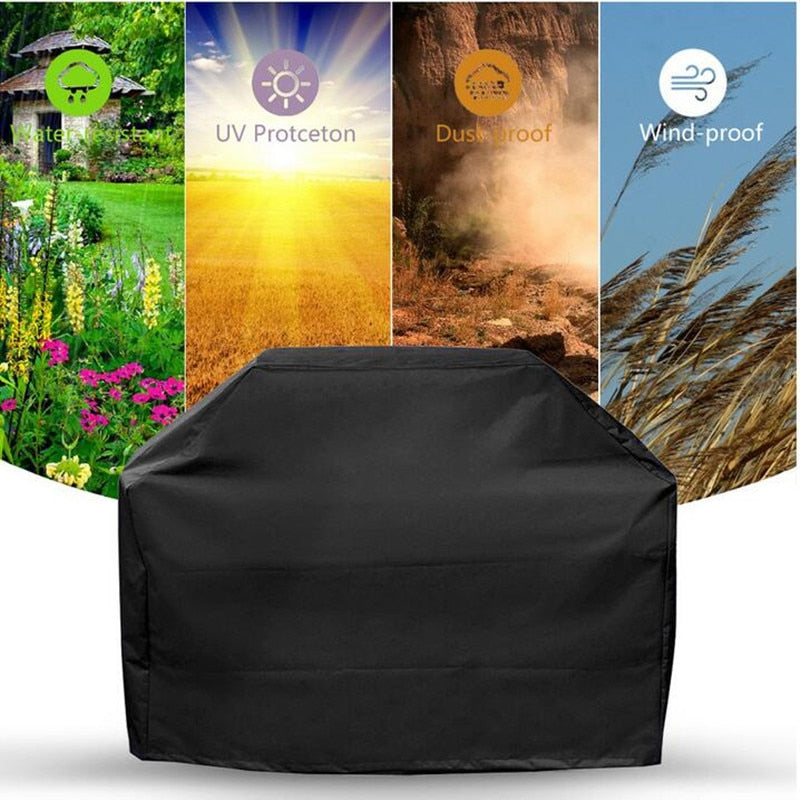 Black Waterproof BBQ Cover, Heavy Duty Grill Cover