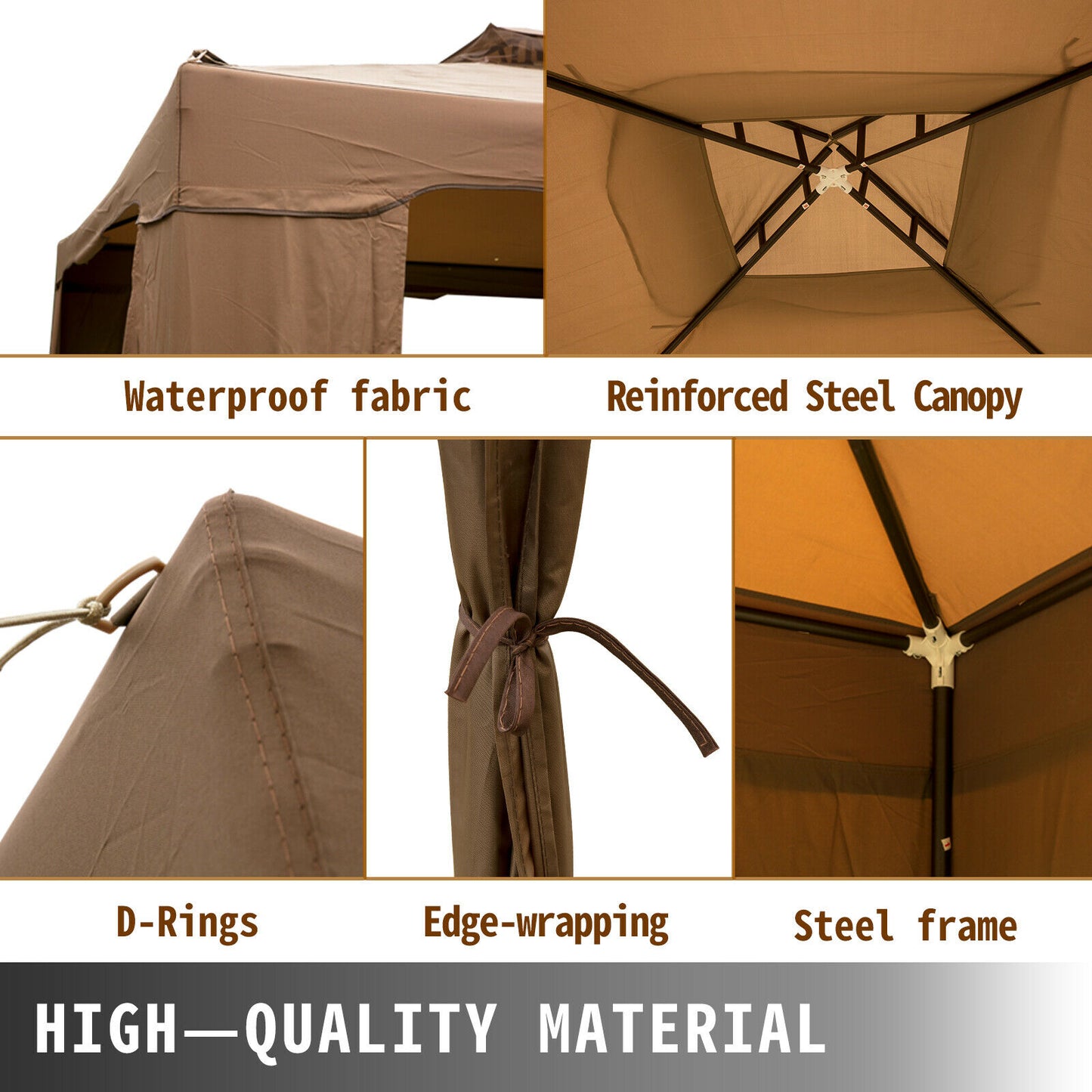 3 Sizes Gazebo Canopy Tent W/ Netting and Sandbags. Add Gazebo EZ-Way Magnetic Screen for easy Entry and Exit.