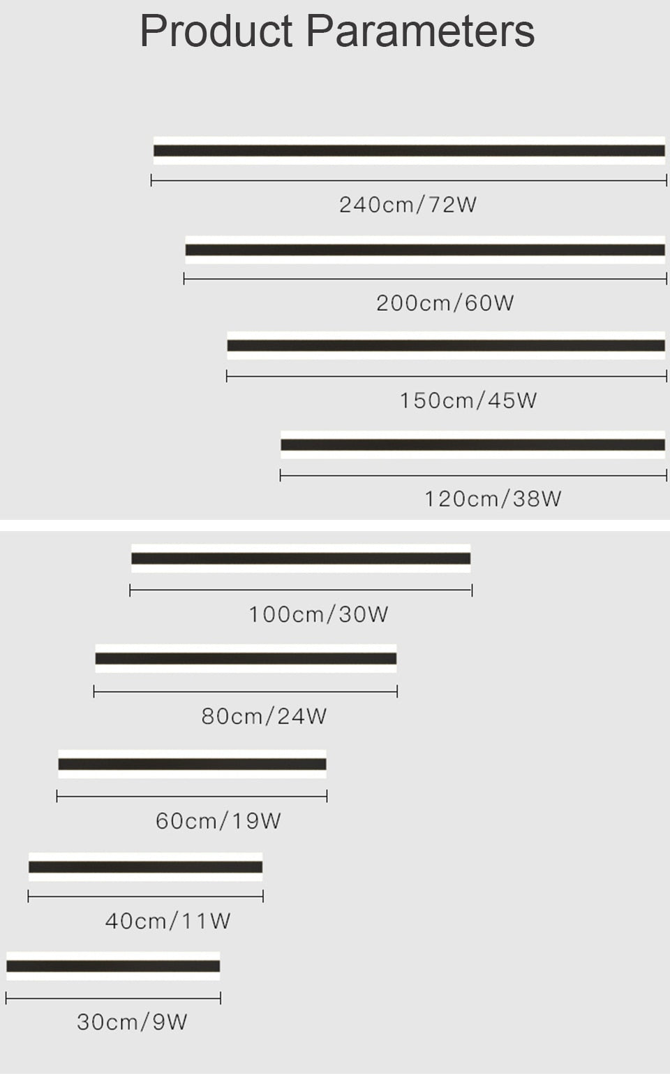 Solar LED Outdoor Lighting, Waterproof Long Wall Lamp for Garden, Porch, Villa, Courtyard, Balcony