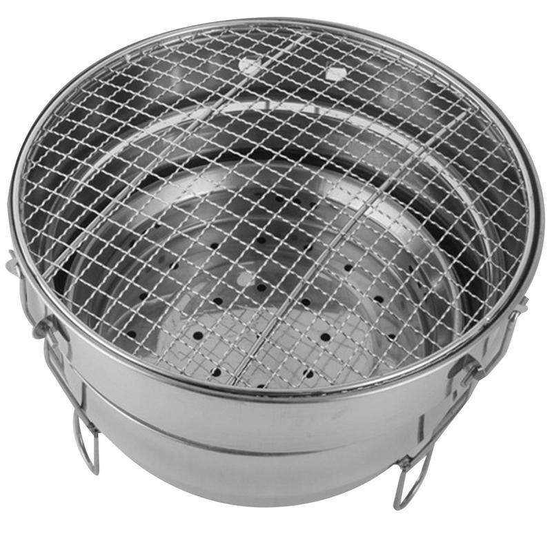 Portable BBQ Charcoal Grill Tabletop, Folding Stainless Steel, Indoor, Outdoor , Camping