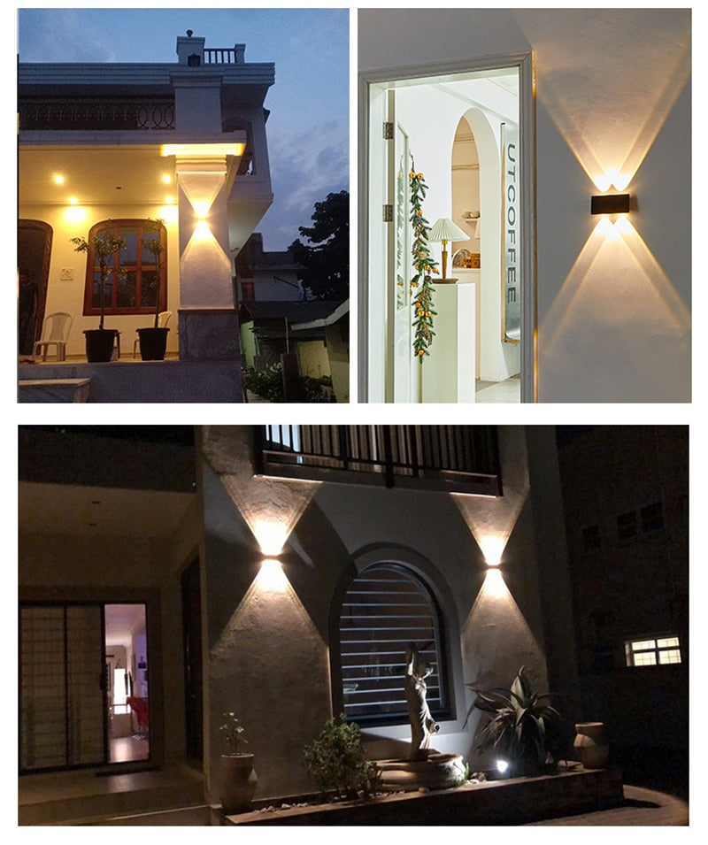 Solar LED Light Outdoor Lighting Garden Wall Lamp For Courtyard Street Landscape Spotlight Waterproof Sunlight Up and Down Lamp
