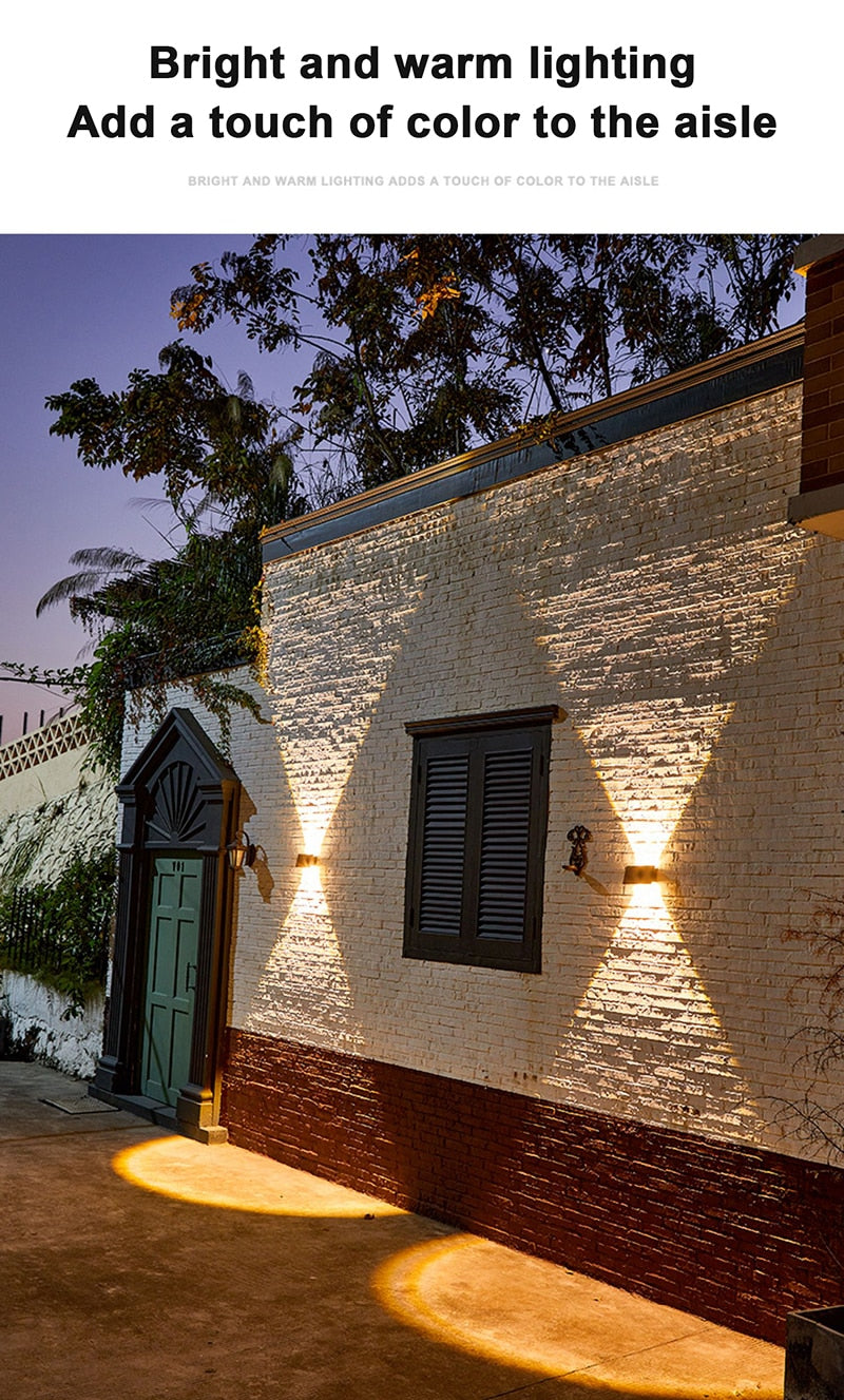 Solar LED Light Outdoor Lighting Garden Wall Lamp For Courtyard Street Landscape Spotlight Waterproof Sunlight Up and Down Lamp