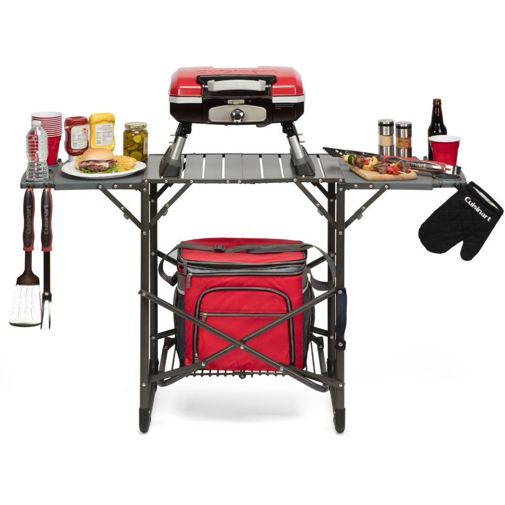 Aluminum Grill Stand with Adjustable Shelf, Camping Equipment, Multi-Tool Outdoor Camping
