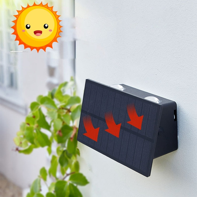 Solar LED Light Outdoor Lighting Garden Wall Lamp For Courtyard Street Landscape Spotlight Waterproof Sunlight Up and Down Lamp