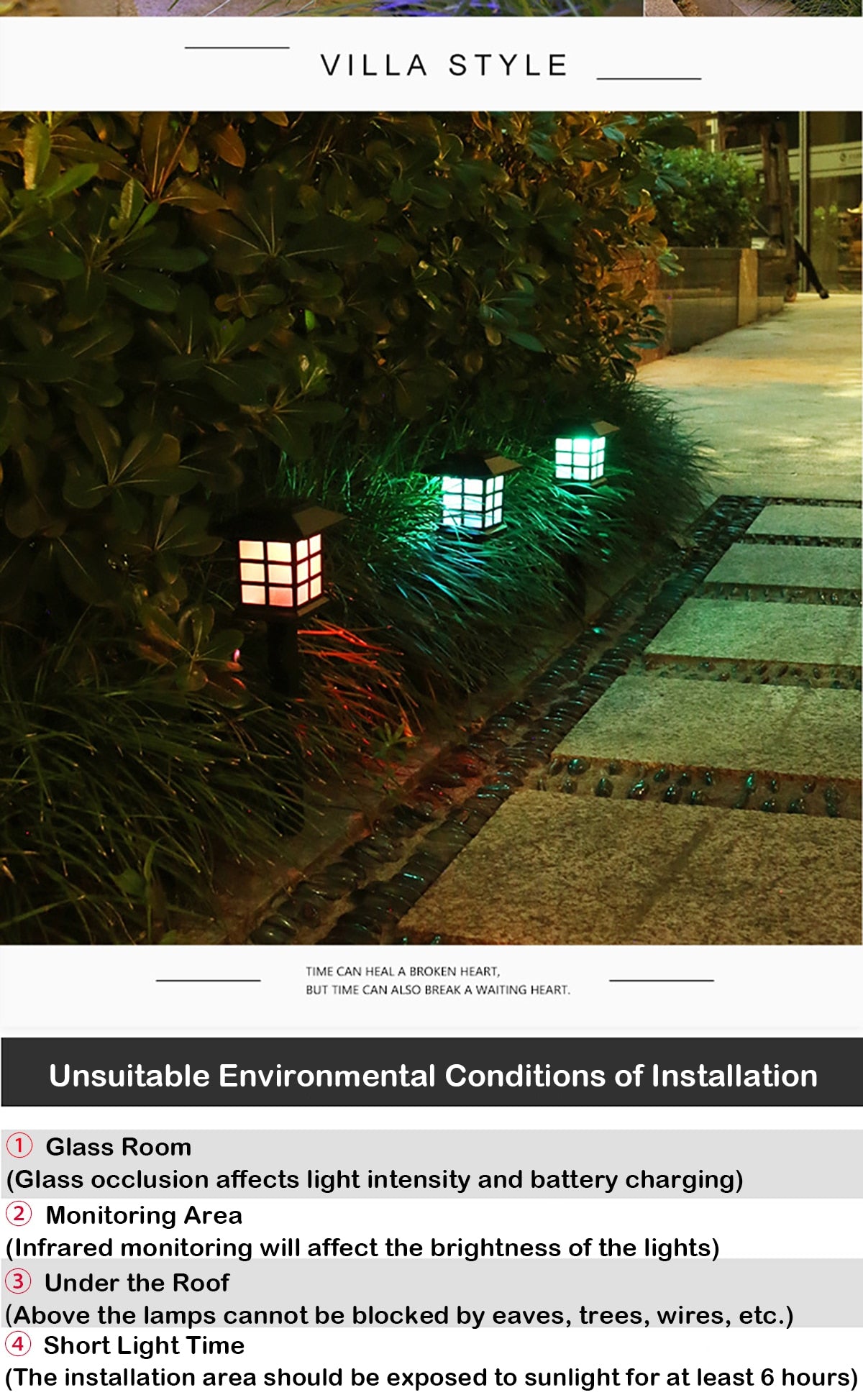 Outdoor Solar LED Lawn Light Pathway lamp Waterproof LED Night Lights for Garden Courtyard Park Landscape Decor