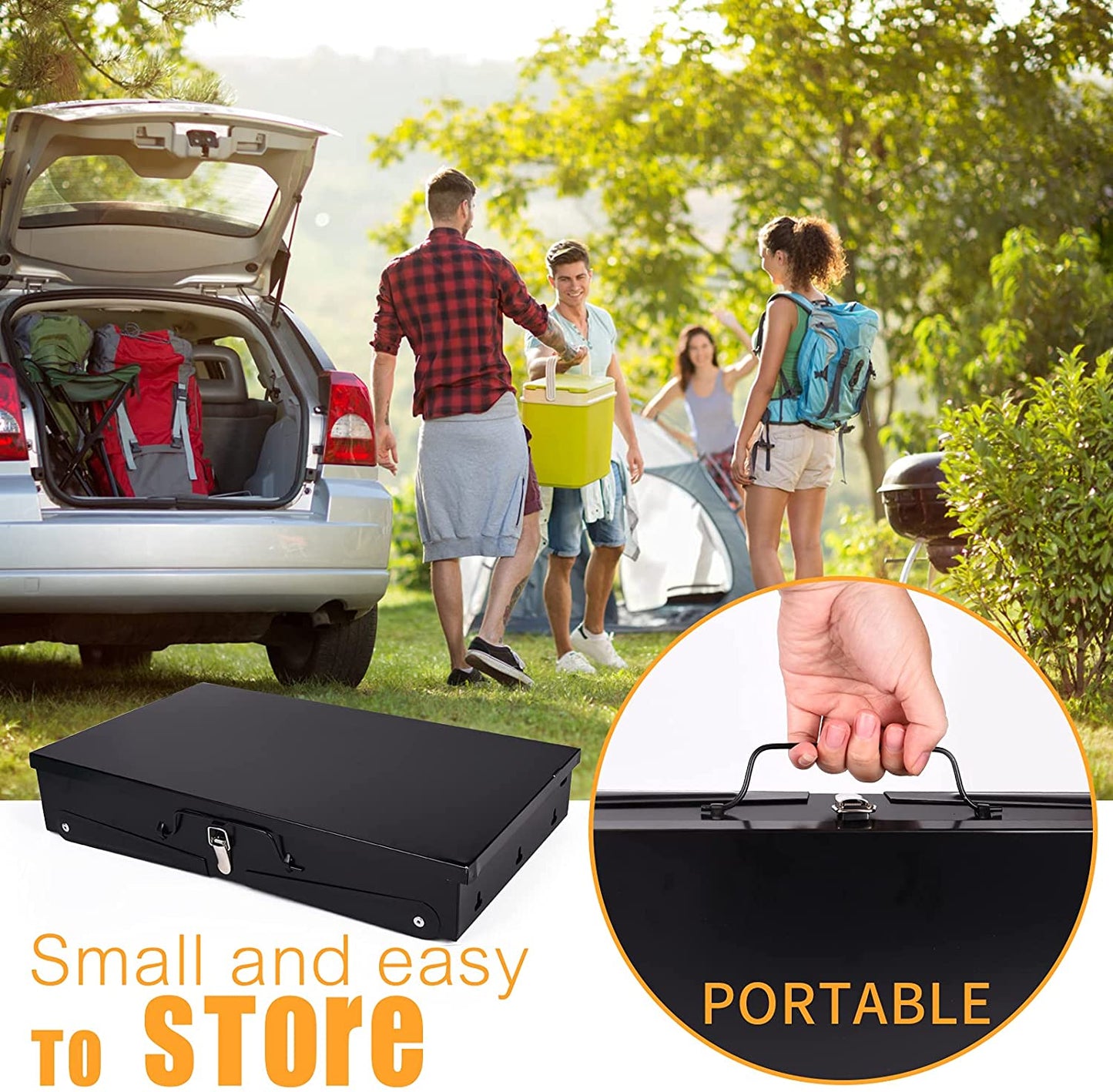 Outdoor Portable Charcoal Grill Folding Cassette & Portable BBQ, Picnic, Outdoor Camping