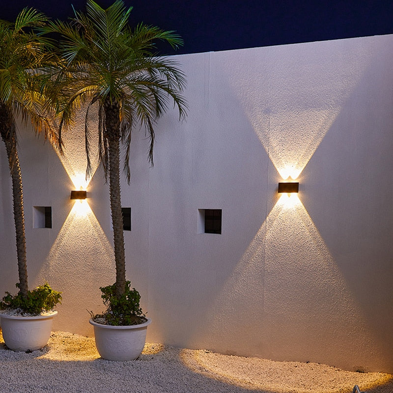 Solar LED Light Outdoor Lighting Garden Wall Lamp For Courtyard Street Landscape Spotlight Waterproof Sunlight Up and Down Lamp