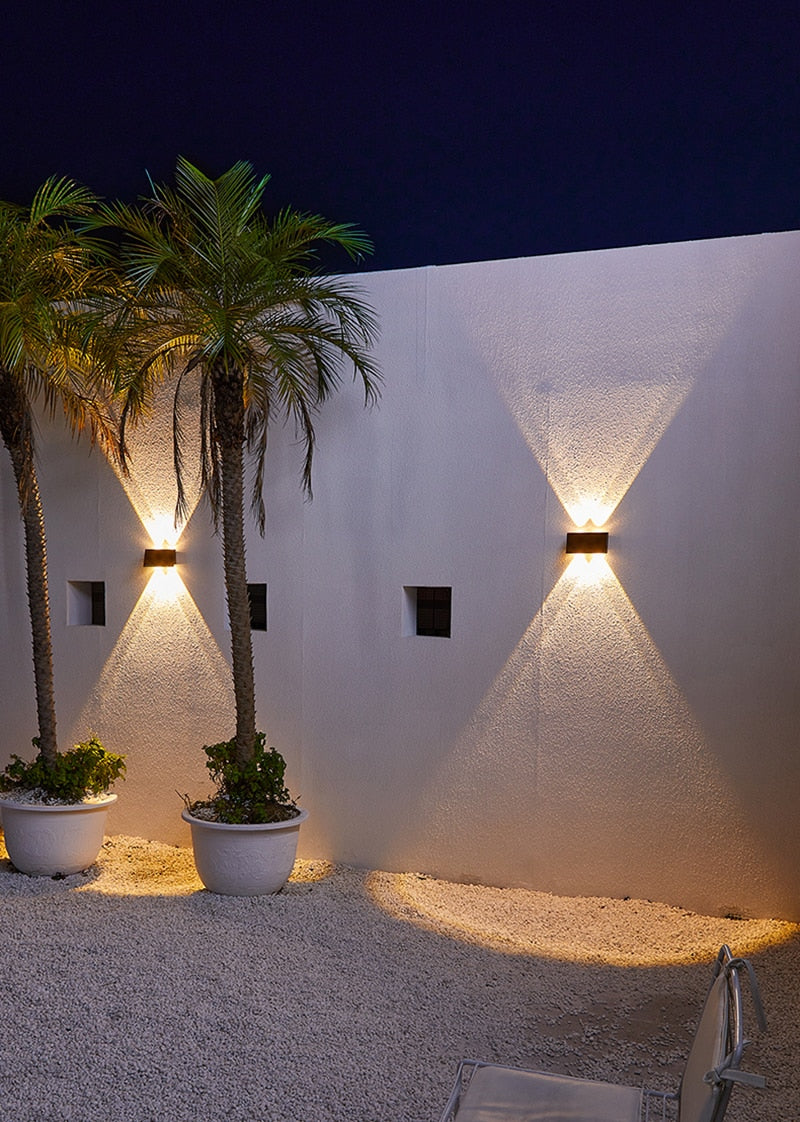 Solar LED Light Outdoor Lighting Garden Wall Lamp For Courtyard Street Landscape Spotlight Waterproof Sunlight Up and Down Lamp