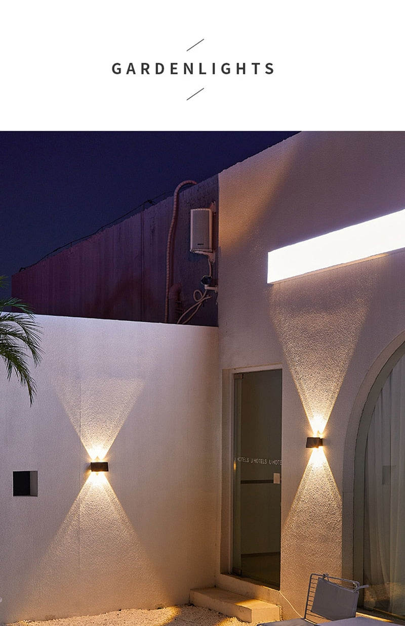 Solar LED Light Outdoor Lighting Garden Wall Lamp For Courtyard Street Landscape Spotlight Waterproof Sunlight Up and Down Lamp