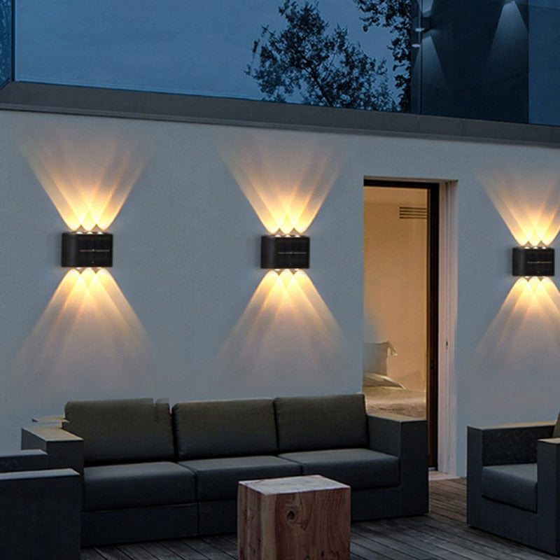6 LED Solar Wall Lamp Outdoor Waterproof Up and Down Luminous Lighting Garden Decoration Solar Lights Stairs Fence Sunlight Lamp