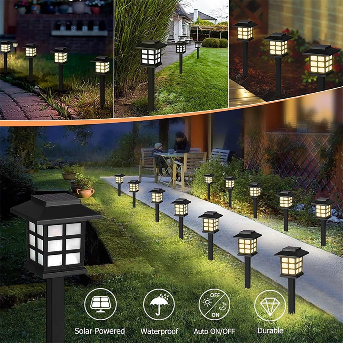 Outdoor Solar LED Lawn Light Pathway lamp Waterproof LED Night Lights for Garden Courtyard Park Landscape Decor