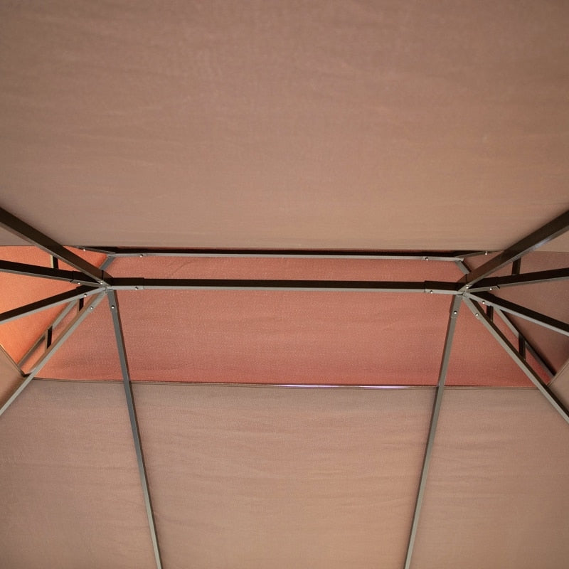 12ft x 10ft Aluminum Gazebo with ventilated roof, 4 side curtains, 4 mosquito nets. Add EZ-Way Gazebo Magnetic Screen for Entry and Exit.