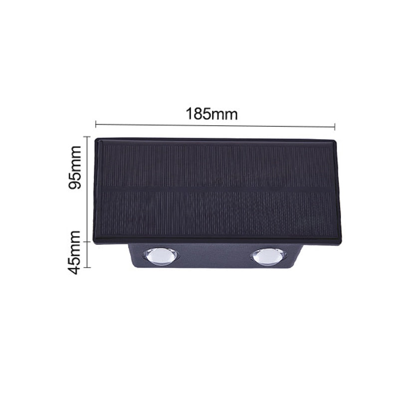 Solar LED Light Outdoor Lighting Garden Wall Lamp For Courtyard Street Landscape Spotlight Waterproof Sunlight Up and Down Lamp