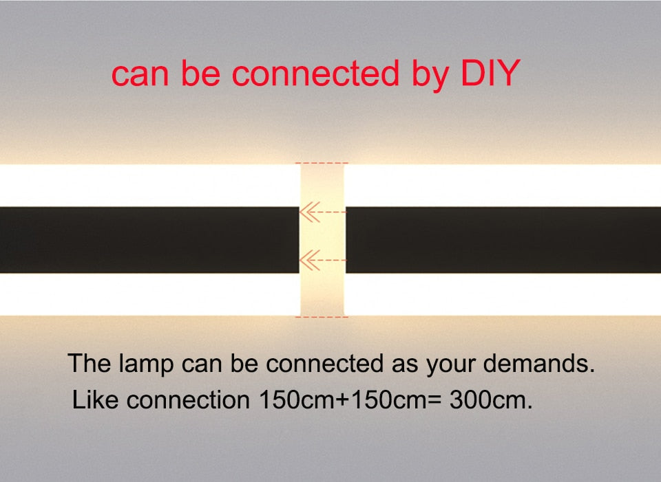 Solar LED Outdoor Lighting, Waterproof Long Wall Lamp for Garden, Porch, Villa, Courtyard, Balcony
