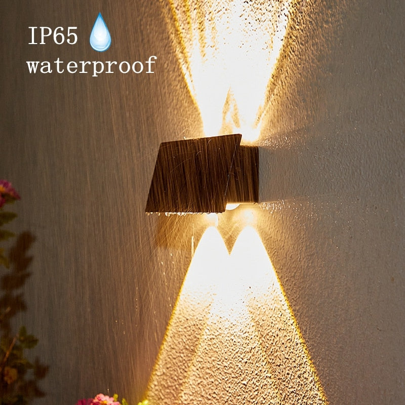 Solar LED Light Outdoor Lighting Garden Wall Lamp For Courtyard Street Landscape Spotlight Waterproof Sunlight Up and Down Lamp