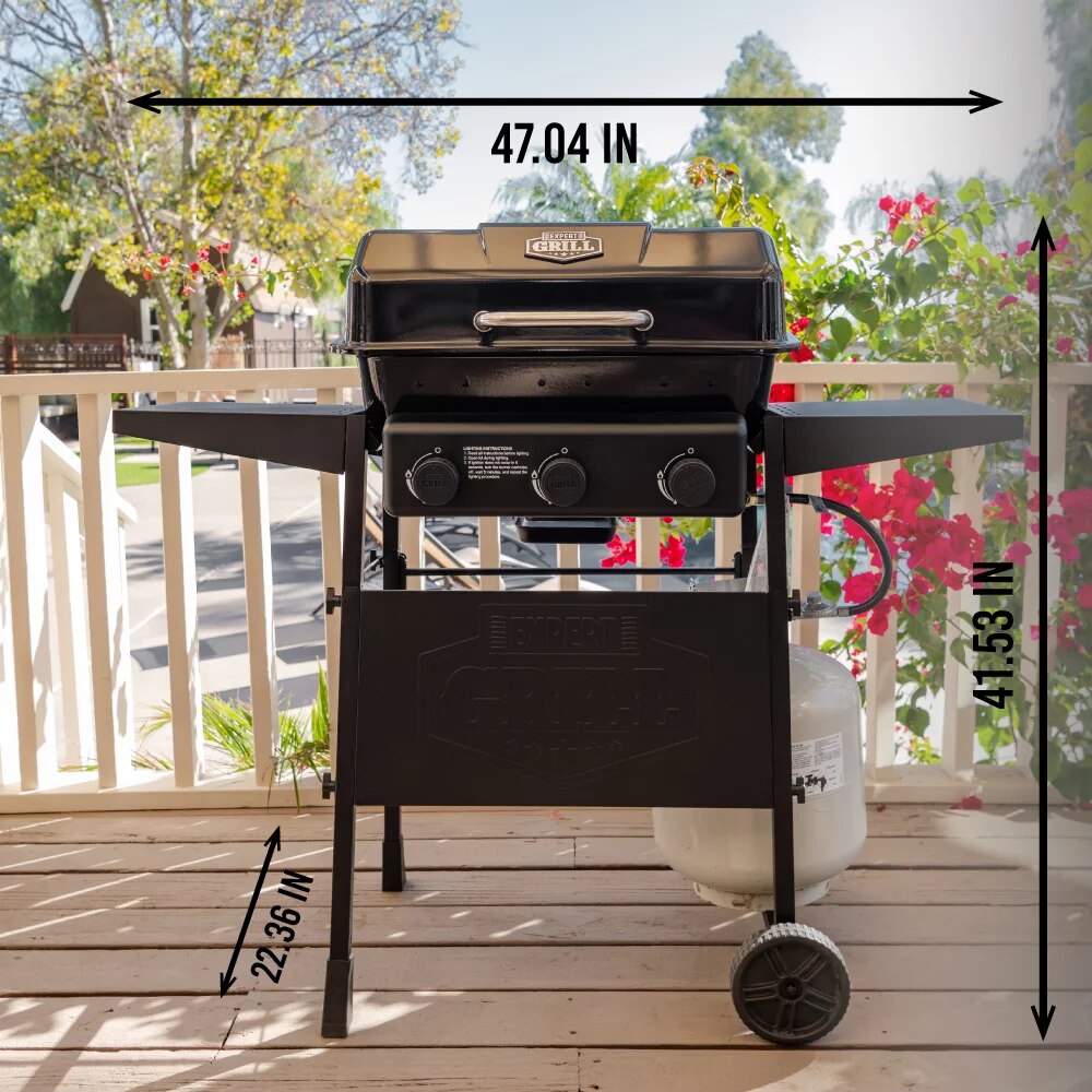 Grill 3 Burner Propane Gas Grill, 27,000 BTU, 450 Sq. In. Total Cooking Area,