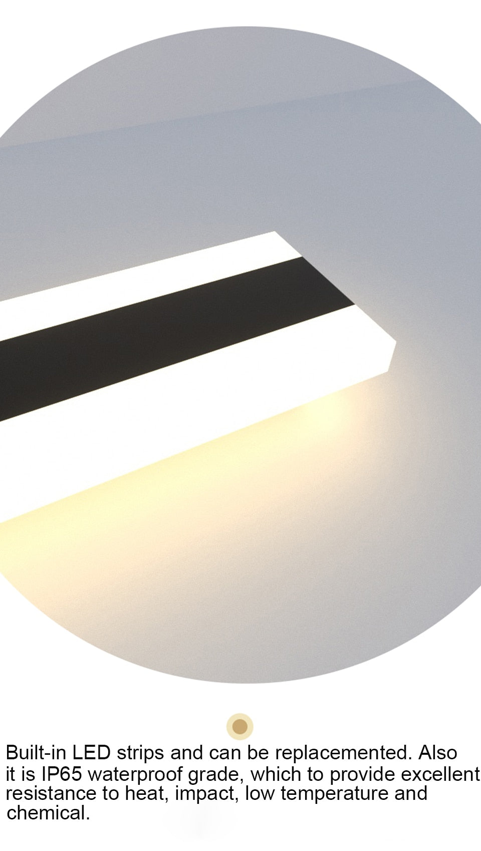 Solar LED Outdoor Lighting, Waterproof Long Wall Lamp for Garden, Porch, Villa, Courtyard, Balcony