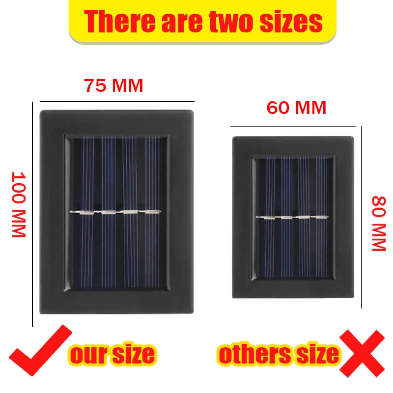 6 LED Solar Wall Lamp Outdoor Waterproof Up and Down Luminous Lighting Garden Decoration Solar Lights Stairs Fence Sunlight Lamp