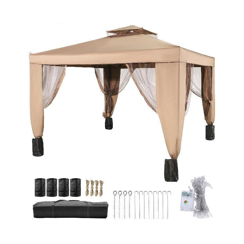 3 Sizes Gazebo Canopy Tent W/ Netting and Sandbags. Add Gazebo EZ-Way Magnetic Screen for easy Entry and Exit.