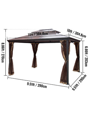 10'x10' or 10'x12' Gazebo Hardtop Canopy, Pair with the Gazebo EZ-Way Magnetic Screen for Easy Entry and Exit