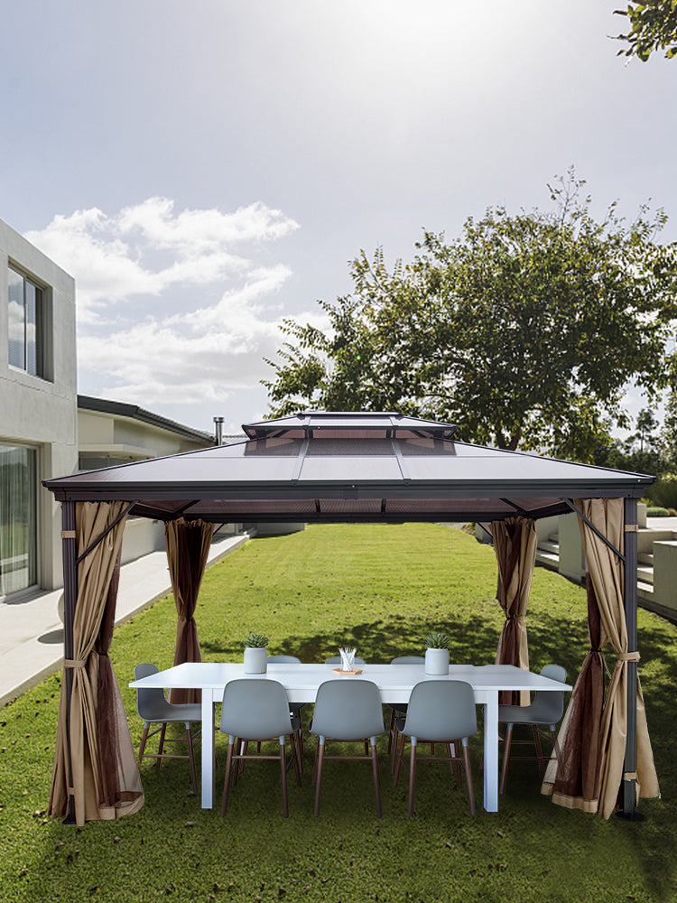 10'x10' or 10'x12' Gazebo Hardtop Canopy, Pair with the Gazebo EZ-Way Magnetic Screen for Easy Entry and Exit
