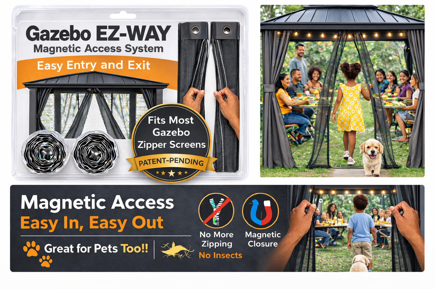 Gazebo EZ-Way Magnetic Insert (PATENT PENDING)