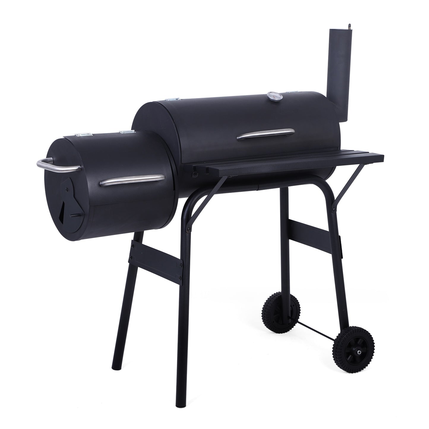 Outdoor Charcoal Grill with Offset Smoker/Wheels/Temperature Gauge