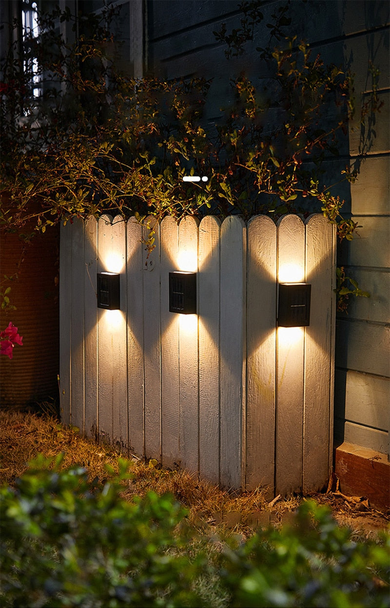 6 LED Solar Wall Lamp Outdoor Waterproof Up and Down Luminous Lighting Garden Decoration Solar Lights Stairs Fence Sunlight Lamp