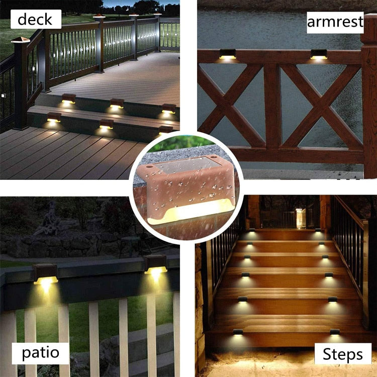 Solar Light Outdoor Garden Step Light 1/4/10 / 20pcs Waterproof Courtyard Stair Deck Fence Terrace Lighting LED Wall Washer