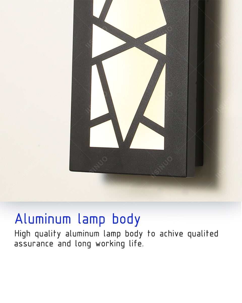 Waterproof outdoor wall lamp, LED Tall Wall Lamp, IP65 Aluminum Light, Garden Villa porch Sconce Light