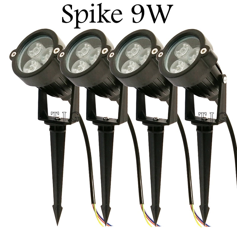 4PACK  New Style COB Garden Lawn Lamp AC220V 110V DC12V Outdoor LED Spike Light 3W 9W Path Landscape Waterproof Spot Bulbs