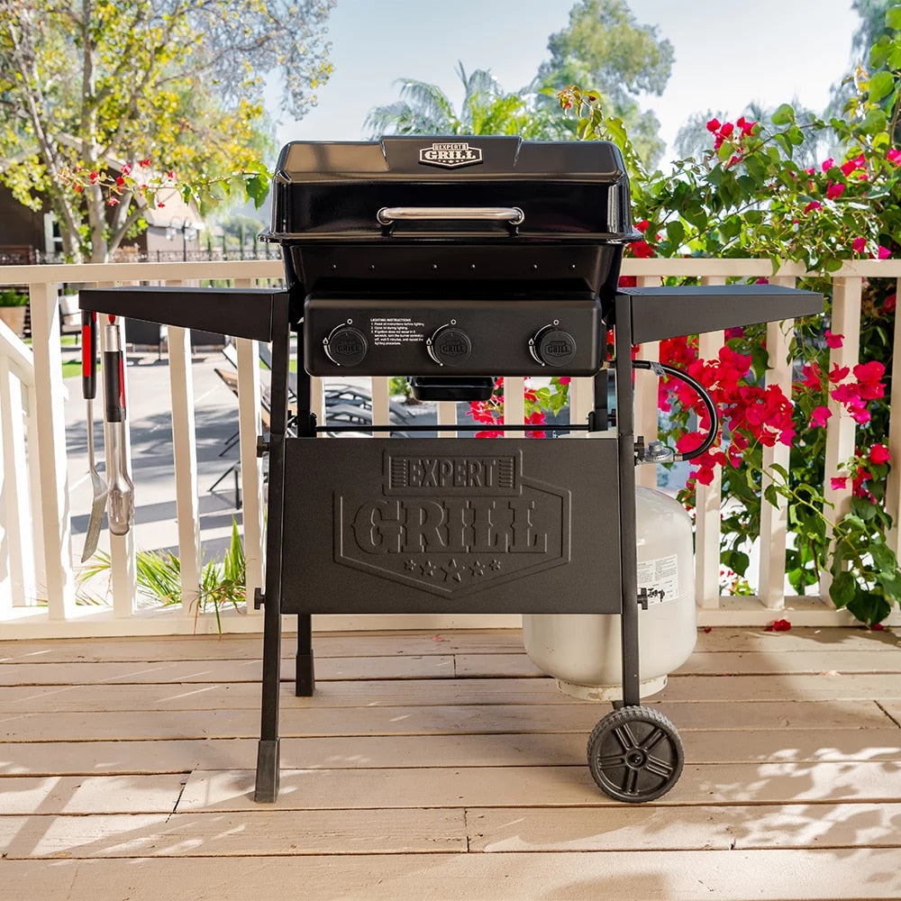 Grill 3 Burner Propane Gas Grill, 27,000 BTU, 450 Sq. In. Total Cooking Area,